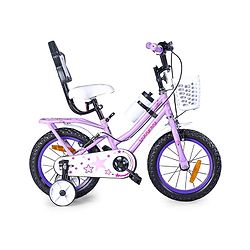 Babyhug Speedy Bicycle With Bell - Pink White| Storage Basket| Durable Brake