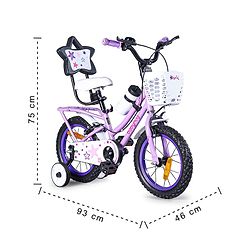 Babyhug Speedy Bicycle With Bell - Pink White| Storage Basket| Durable Brake