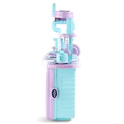 Babyhug Disney Frozen Theme Kitchen Play Set Trolley| Portable Set with Realistic Light Sound Toys for Kids with 24 Pieces - Lilac & Light Blue
