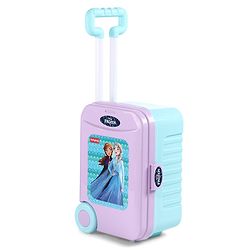 Babyhug Disney Frozen Theme Kitchen Play Set Trolley| Portable Set with Realistic Light Sound Toys for Kids with 24 Pieces - Lilac & Light Blue