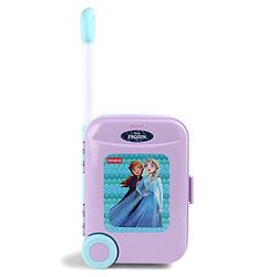 Babyhug Disney Frozen Theme Kitchen Play Set Trolley| Portable Set with Realistic Light Sound Toys for Kids with 24 Pieces - Lilac & Light Blue