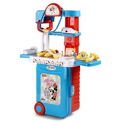 Babyhug Disney Mickey & Friends Doctor Trolley for Kids| Kids Doctors Play Set trolley, Medical Trolley Cart for Kids with 18 Pcs  - Blue &  Red