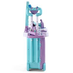 Babyhug Disney Frozen Theme Pretend Play Makeup Trolley Set with Briefcase and Accessories| Cosmetic Set 2 in 1 Vanity Table | Beauty Make Up Trolley Set with 22 pieces & 2 Sticker - Lilac