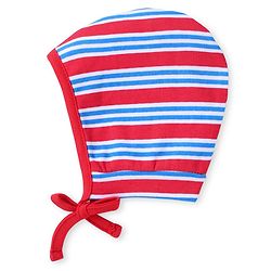 Babyhug Interlock Knit Bonnet Bonnet Caps With Nautical Theme Print Pack of 2 - Red & Blue