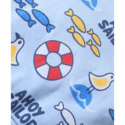 Babyhug Interlock Knit Bonnet Bonnet Caps With Nautical Theme Print Pack of 2 - Red & Blue