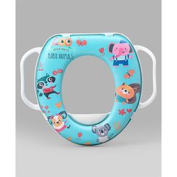 Babyhug Soft Cushioned Animal Print Baby Potty Seat- Blue