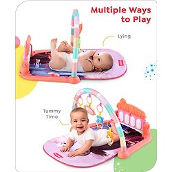 Babyhug Disney Frozen Baby Kick and Play Piano Play Gym with Lights and Music - Orange| 5 Hanging Rattles with Musical Keyboard| Ideal Gifting Option - Multicolor