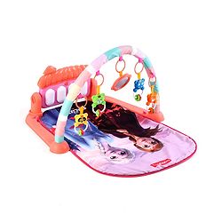 Babyhug Disney Frozen Baby Kick and Play Piano Play Gym with Lights and Music - Orange| 5 Hanging Rattles with Musical Keyboard| Ideal Gifting Option - Multicolor