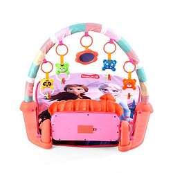 Babyhug Disney Frozen Baby Kick and Play Piano Play Gym with Lights and Music - Orange| 5 Hanging Rattles with Musical Keyboard| Ideal Gifting Option - Multicolor