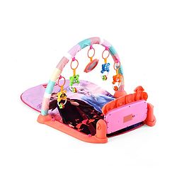 Babyhug Disney Frozen Baby Kick and Play Piano Play Gym with Lights and Music - Orange| 5 Hanging Rattles with Musical Keyboard| Ideal Gifting Option - Multicolor