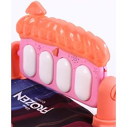 Babyhug Disney Frozen Baby Kick and Play Piano Play Gym with Lights and Music - Orange| 5 Hanging Rattles with Musical Keyboard| Ideal Gifting Option - Multicolor