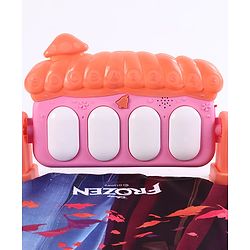 Babyhug Disney Frozen Baby Kick and Play Piano Play Gym with Lights and Music - Orange| 5 Hanging Rattles with Musical Keyboard| Ideal Gifting Option - Multicolor