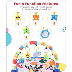 Babyhug Disney Frozen Baby Kick and Play Piano Play Gym with Lights and Music - Orange| 5 Hanging Rattles with Musical Keyboard| Ideal Gifting Option - Multicolor
