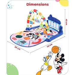 Babyhug Disney Frozen Baby Kick and Play Piano Play Gym with Lights and Music - Orange| 5 Hanging Rattles with Musical Keyboard| Ideal Gifting Option - Multicolor
