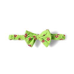 Babyhug Single Jersey Knit Sleeveless Floral Printed Frock with Headband Bloomer & Bow Applique - Light Green