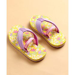 Cute Walk by Babyhug Flip Flops with Back Strap & Floral Print - Multicolor