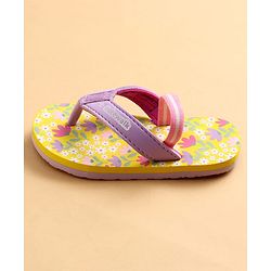 Cute Walk by Babyhug Flip Flops with Back Strap & Floral Print - Multicolor