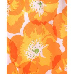 Babyhug Rayon Woven Half Frill Sleeves Top with Headband & Floral Print - Orange