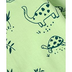Babyhug Cotton Knit Full Sleeves Night Suit With Animal Print - Green