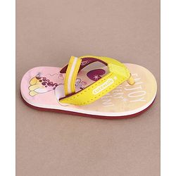 Cute Walk by Babyhug Flip Flops with Back Strap & Giraffe Print - Yellow