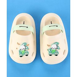 Cute Walk by Babyhug Clogs with Back Strap & Bunny Applique - White