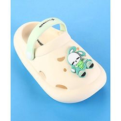 Cute Walk by Babyhug Clogs with Back Strap & Bunny Applique - White