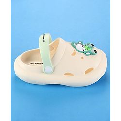 Cute Walk by Babyhug Clogs with Back Strap & Bunny Applique - White