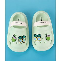 Cute Walk by Babyhug Clogs with Backstrap & Beach Theme Applique - Sea Green