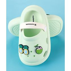 Cute Walk by Babyhug Clogs with Backstrap & Beach Theme Applique - Sea Green