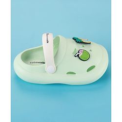 Cute Walk by Babyhug Clogs with Backstrap & Beach Theme Applique - Sea Green