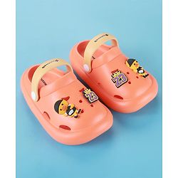 Cute Walk by Babyhug Clogs with Backstrap & Sport Theme Applique - Orange
