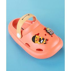 Cute Walk by Babyhug Clogs with Backstrap & Sport Theme Applique - Orange