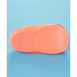Cute Walk by Babyhug Clogs with Backstrap & Sport Theme Applique - Orange