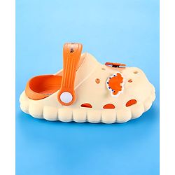 Cute Walk by Babyhug Clogs with Back Strap Closure & Turtle  Applique - Orange