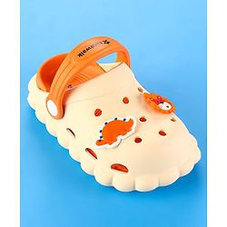 Cute Walk by Babyhug Clogs with Back Strap Closure & Turtle  Applique - Orange