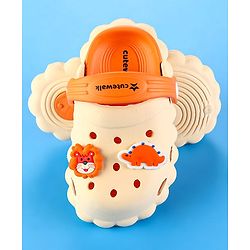 Cute Walk by Babyhug Clogs with Back Strap Closure & Turtle  Applique - Orange