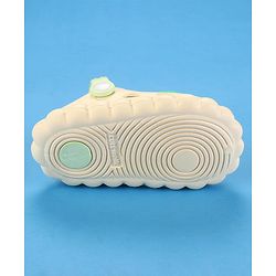 Cute Walk by Babyhug Clogs with Back Strap & Text Applique - Off White
