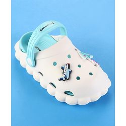 Cute Walk by Babyhug Clogs with Back Strap & Paper Plane Applique - Light Blue