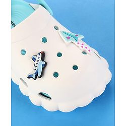 Cute Walk by Babyhug Clogs with Back Strap & Paper Plane Applique - Light Blue