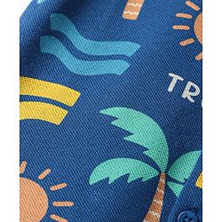 Babyhug Cotton Knit Half Sleeves  Shirt with Tropical Theme Print - Navy Blue