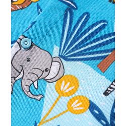 Babyhug Cotton Knit Half Sleeves Shirt with Animal Print - Blue