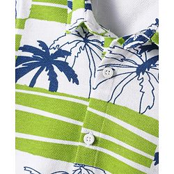 Babyhug Cotton Knit Half Sleeves  Shirt with Tropical Theme Print - Light Green