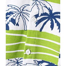 Babyhug Cotton Knit Half Sleeves  Shirt with Tropical Theme Print - Light Green