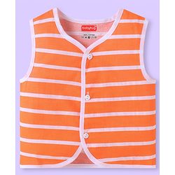 Babyhug 100% Cambric Woven Sleeveless  Front Open Jhabla with Beach Theme Print  Pack of 3 - Blue Coral & White
