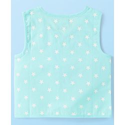 Babyhug Cambric Woven Front Open Sleeveless Vests With Striped & Star Print Pack Of 5 - Multicolour