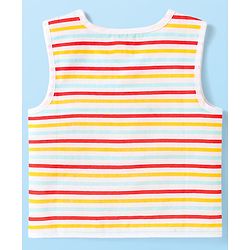 Babyhug Cambric Woven Front Open Sleeveless Vests With Striped & Star Print Pack Of 5 - Multicolour