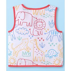 Babyhug 100% Cambric Woven Sleeveless Front Open Jhabla with Animal & Stripe Print  Pack of 3 - Red & White