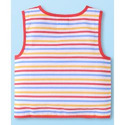 Babyhug 100% Cambric Woven Sleeveless Front Open Jhabla with Animal & Stripe Print  Pack of 3 - Red & White