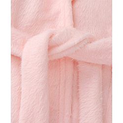 Babyhug Velour Knit Full Sleeves Hooded Bath Robe With Elastic At Waist & Owl Embroidery - Light Pink