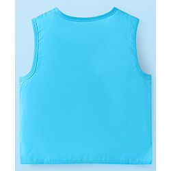 Babyhug 100% Cambric Woven  Sleeveless Front Open Jhabla with Vehicle  & Stripe Print  Pack of 3 - Green & Blue